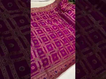 Pink Banarasi Katan Soft Silk Handloom Saree