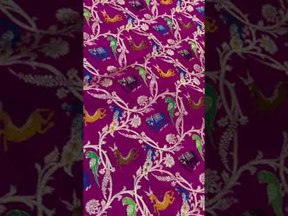 Pure Banarasi Katan silk handloom saree, Kadhwa Shikargaah Jaal (HT00)