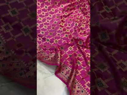 Pink Katan Soft Silk Handloom Banarasi Saree