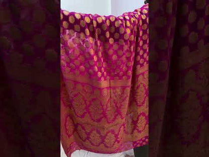 Magenta Pure Banarasi Georgette Handloom SareeRAK02A2