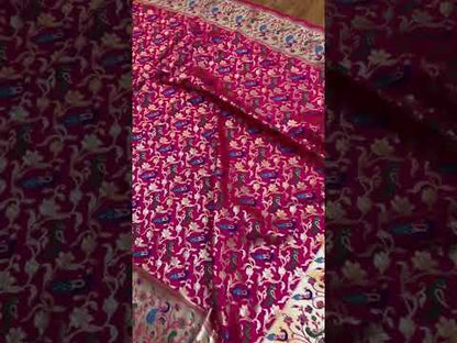 Pink Pure Banarasi Katan Silk Handloom Saree - Shikargah