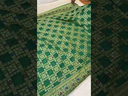 Sea Green  Banarasi Katan Soft Silk Handloom Saree