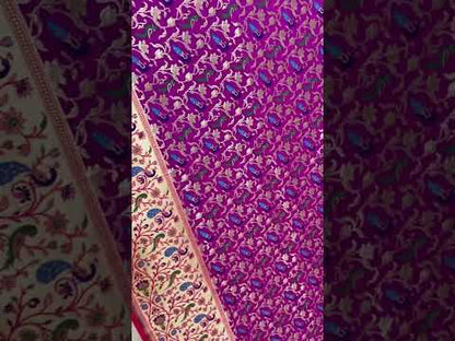 Purple Pure Banarasi Katan Silk Handloom Saree - Shikargah