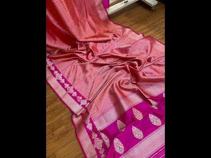 Pink Pure Banarasi Katan Silk Handloom Saree