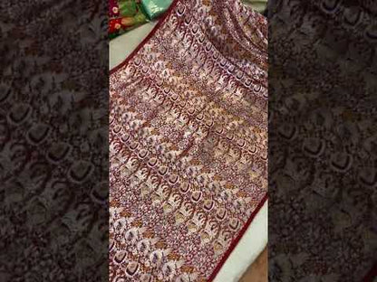 Pure Banarasi Katan silk Brocade handloom fabric