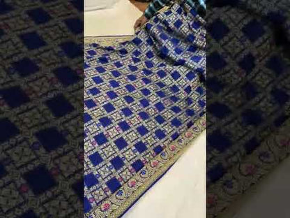 Blue Banarasi Katan Soft Silk Handloom Saree