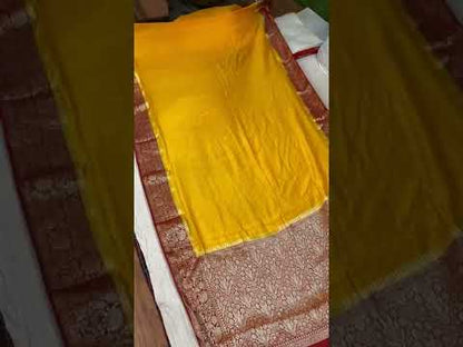 Yellow Pure Banarasi Katan Silk Handloom Saree - Kadhwa Border & Pallu