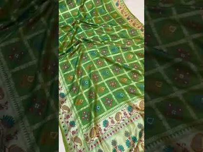 Green Pure Banarasi Katan Silk Handloom Saree