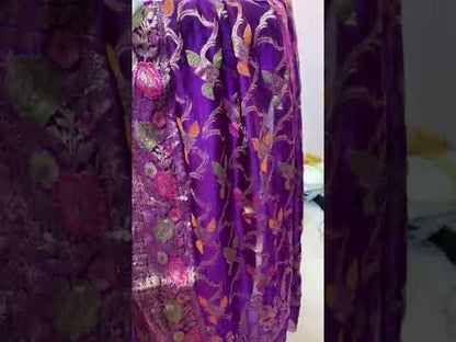 Matt Purple Pure Banarasi Katan Silk Handloom Saree