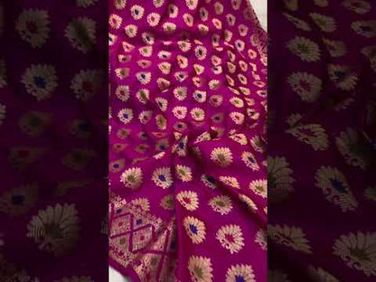 Pink Katan Soft Silk Handloom Banarasi Saree