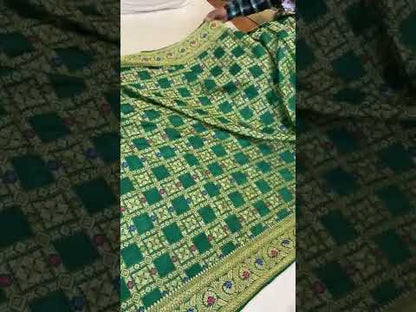 Green Banarasi Katan Soft Silk Handloom Saree