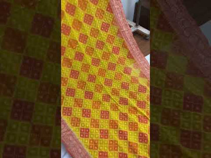 Yellow Pure Banarasi Khaddi Georgette Handloom  Saree - Rangkaat