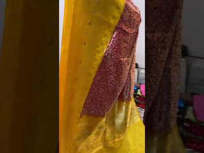 Red Pure Banarasi Katan Silk Handloom Saree