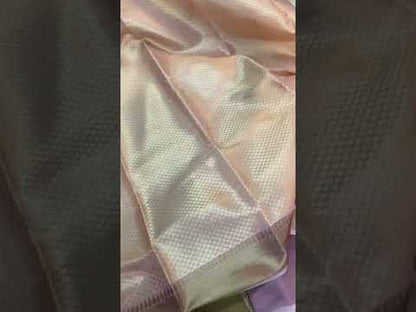 Baby Pink Handloom Katan Soft Silk Banarasi Saree