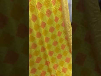 Yellow Pure Banarasi Khaddi Georgette Handloom  Saree - Rangkaat