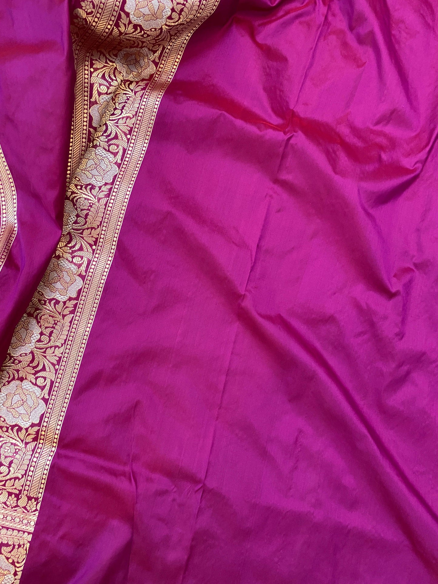 Magenta Pure Banarasi Katan Silk Handloom Saree by Shades Of Benares - banarasi - banarasi saree shop