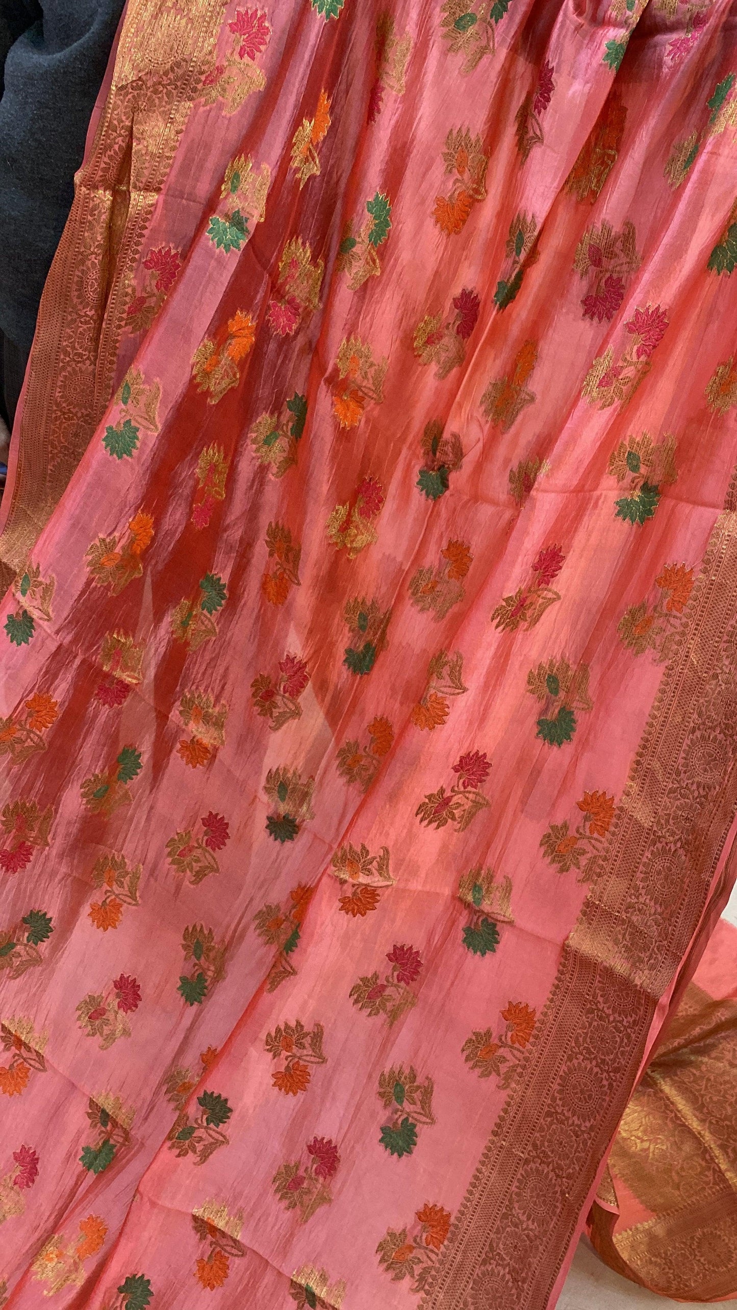 Matt Pink Pure Banarasi Katan Silk Handloom Saree by Shades Of Benares - banarasi - banarasi saree shop