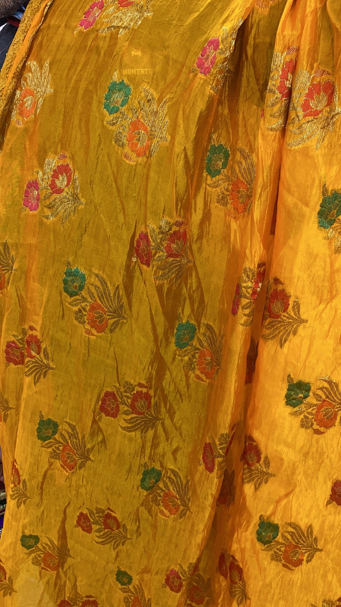 Matt Yellow Pure Banarasi Katan Silk Handloom Saree by Shades Of Benares - banarasi - banarasi saree shop