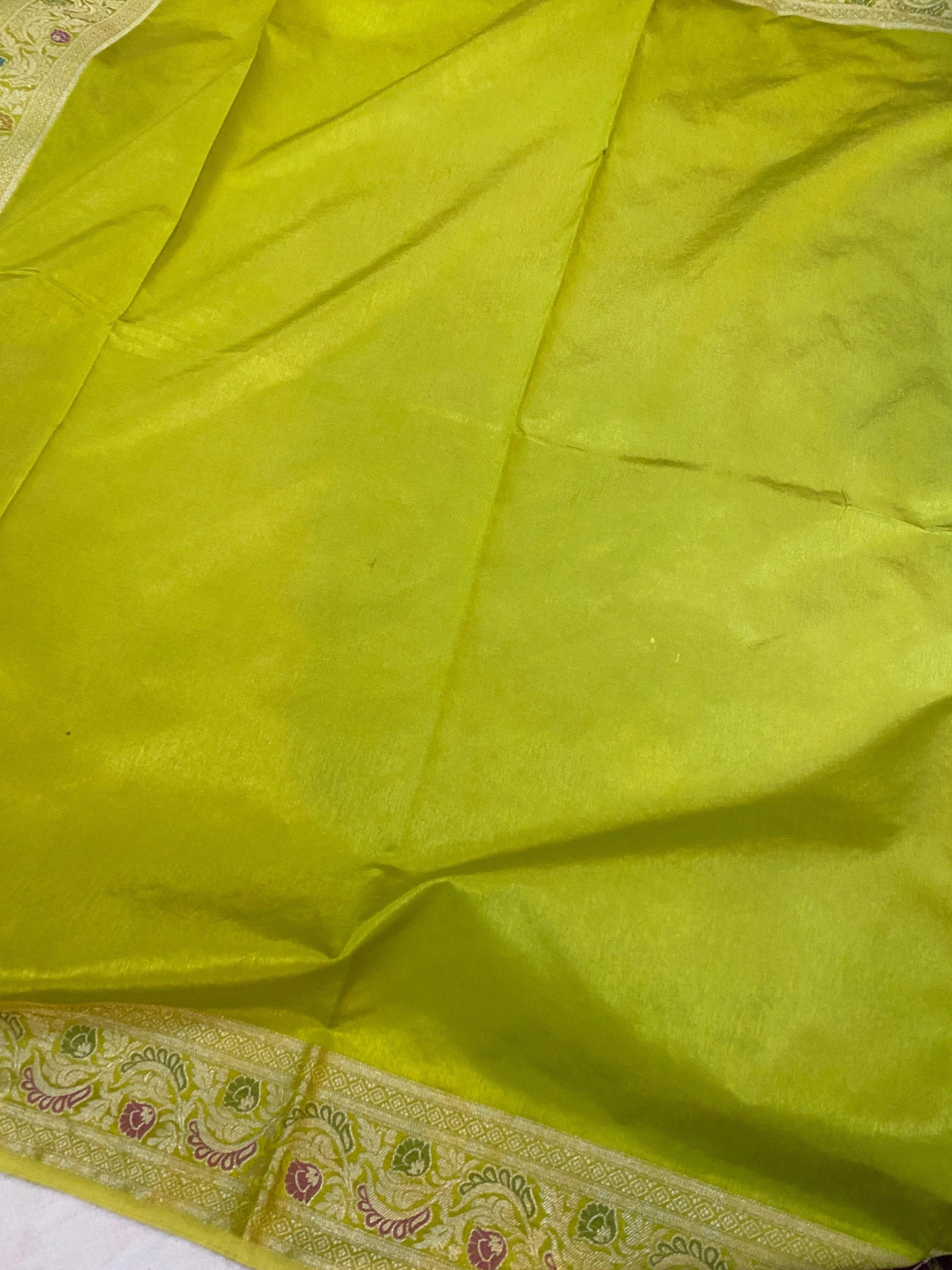 Mint Green Banarasi Katan Soft Silk Handloom Saree by Shades Of Benares - banarasi - banarasi saree shop