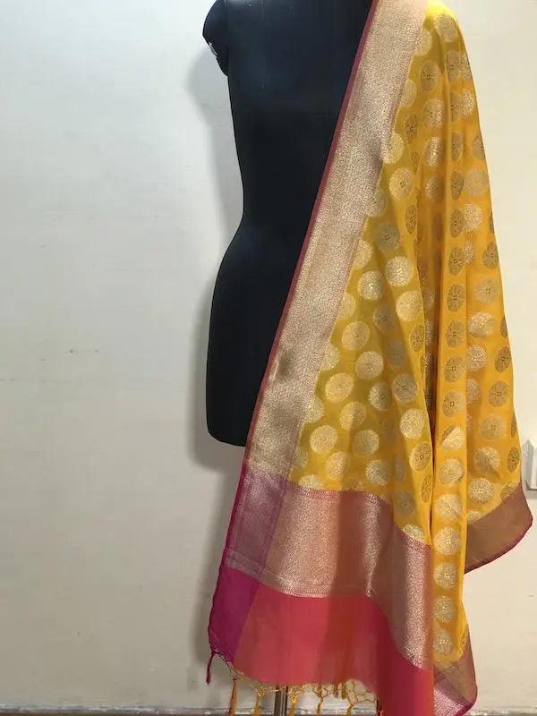 New Banarasi Silk Handloom Dupatta (K09) by Shades Of Benares - banarasi - banarasi saree shop