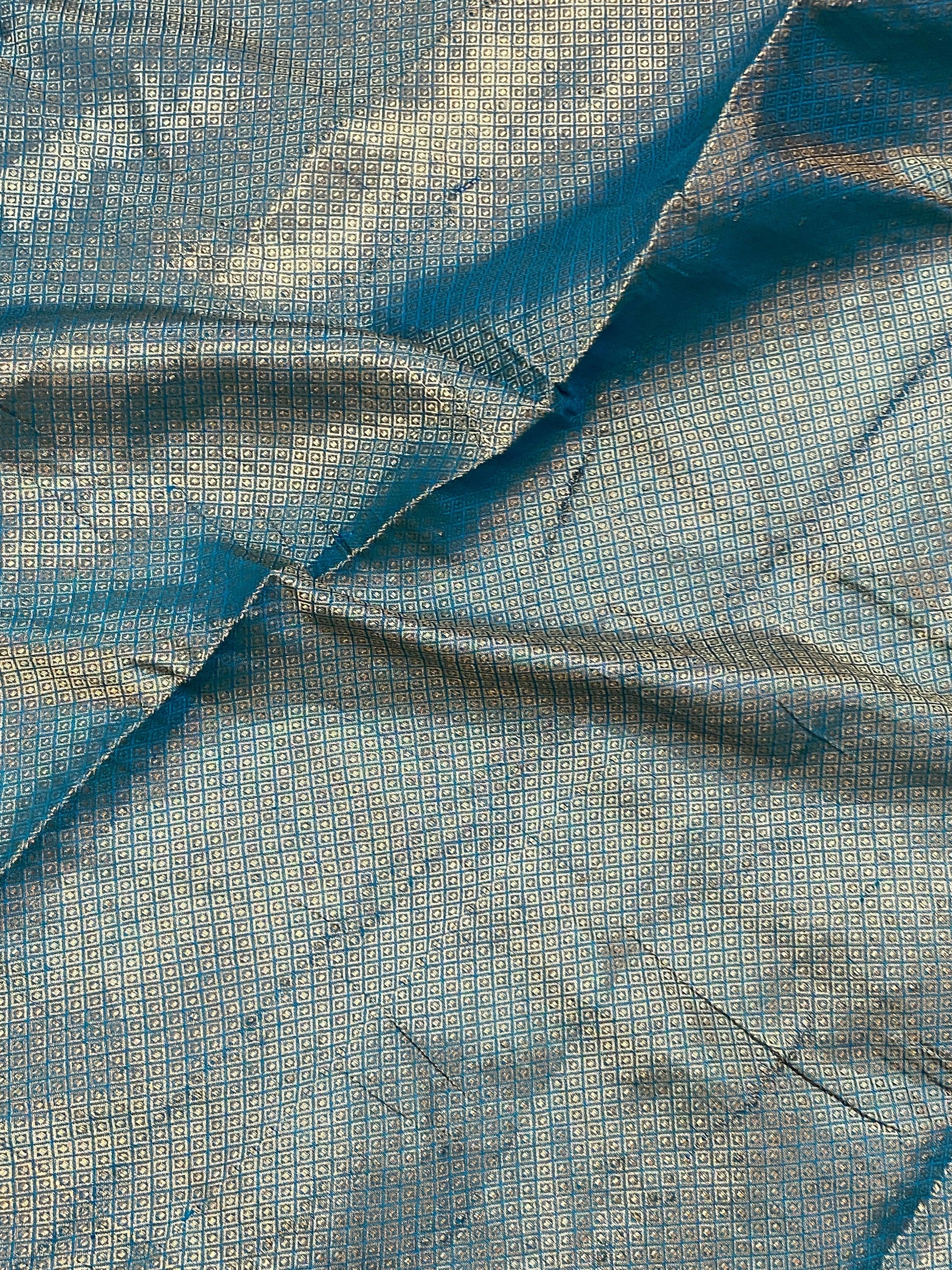 Peacock Blue Pure Banarasi Katan Silk Handloom Saree by Shades Of Benares - banarasi - banarasi saree shop