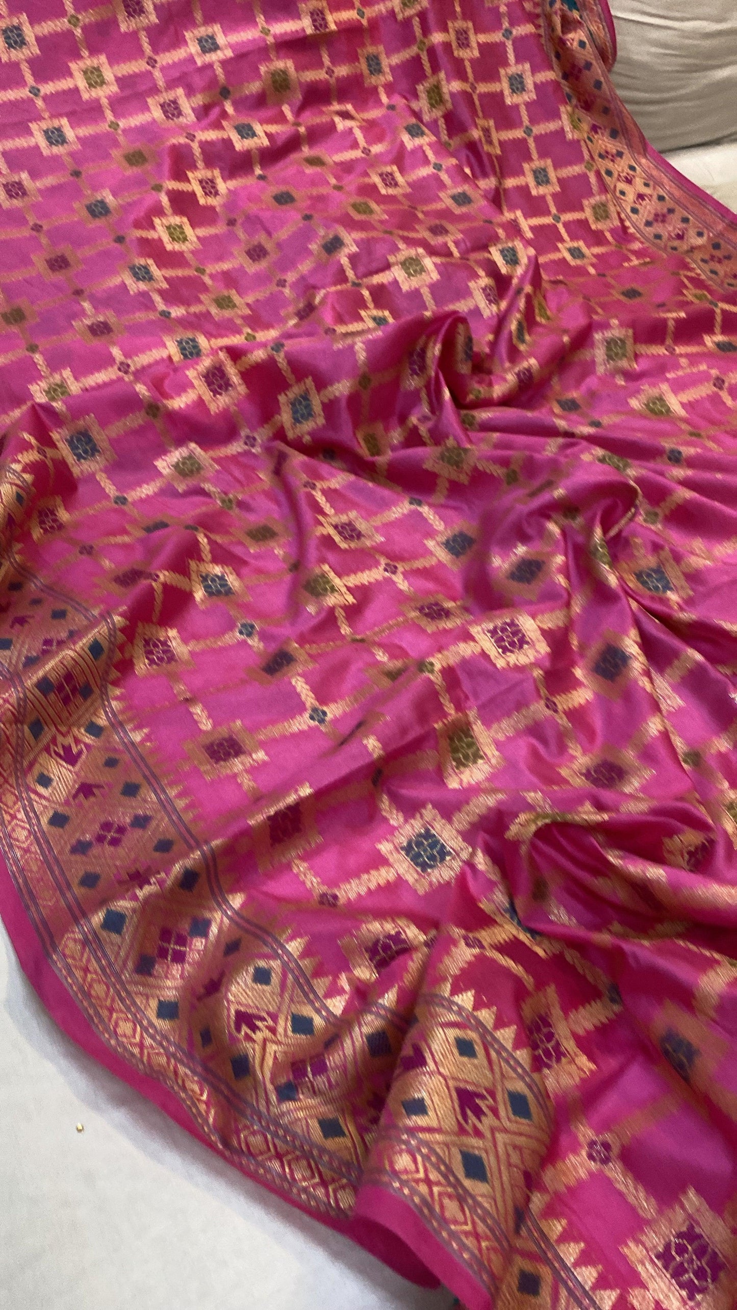 Pink Katan Soft Silk Handloom Banarasi Saree by Shades Of Benares - banarasi - banarasi saree shop