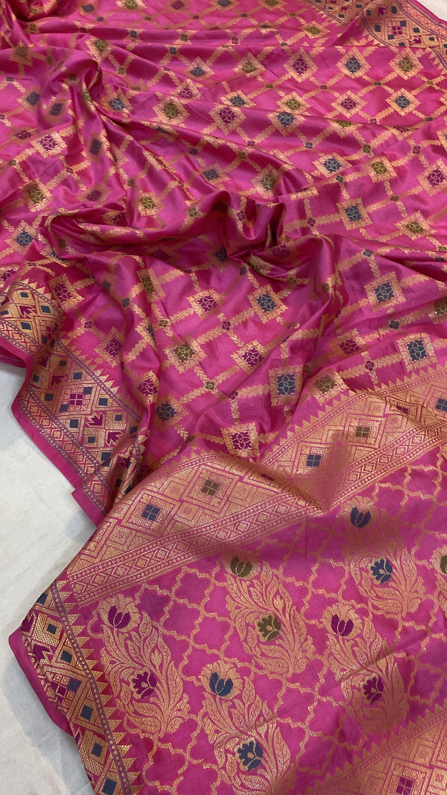 Pink Katan Soft Silk Handloom Banarasi Saree by Shades Of Benares - banarasi - banarasi saree shop