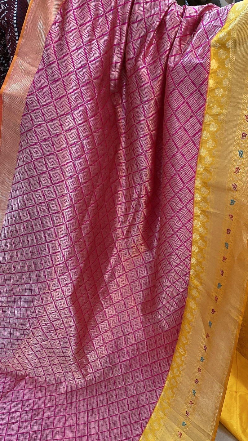 Pink Pure Banarasi Katan Silk Handloom Saree - Shades Of Benares