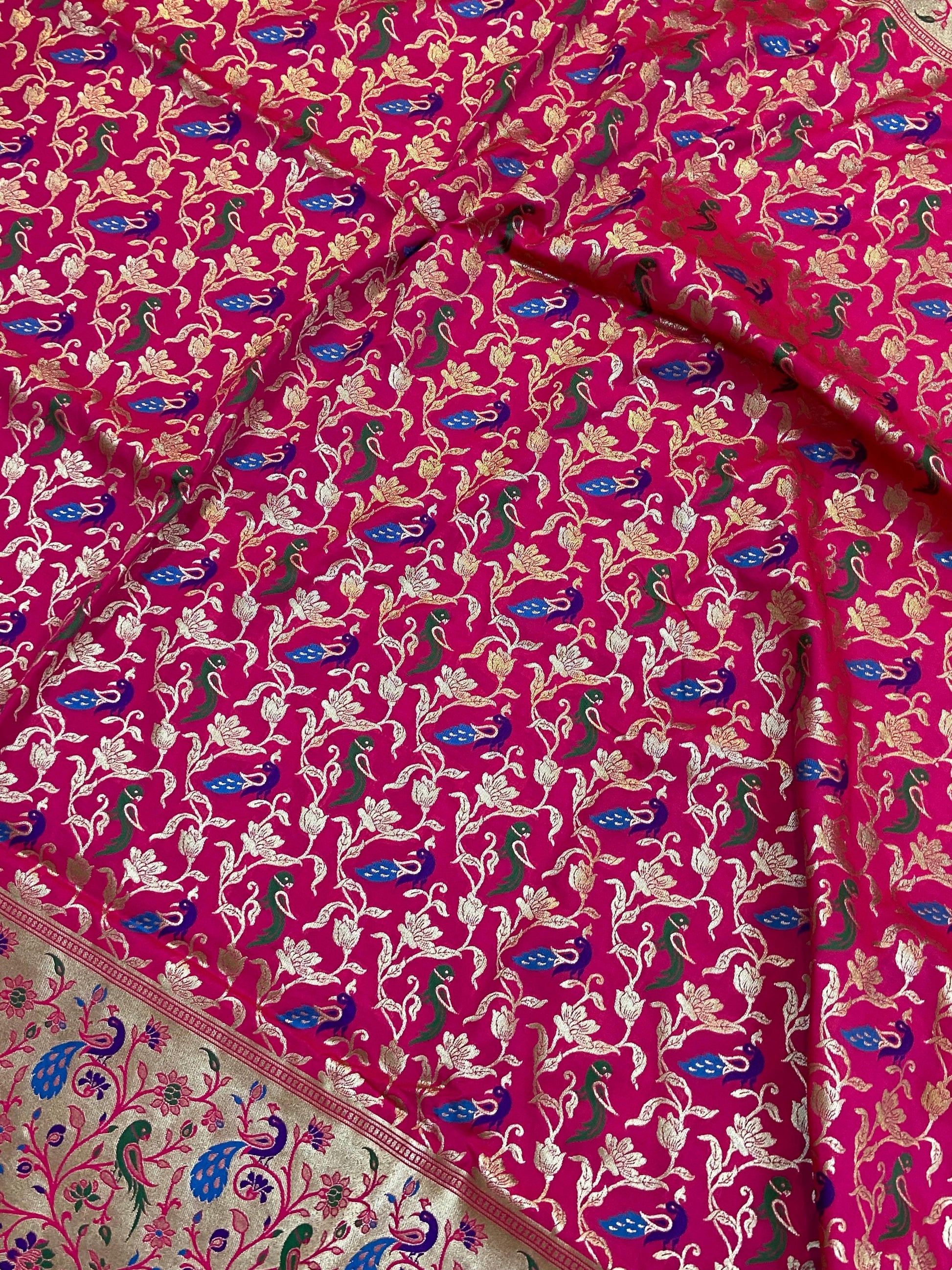 Pink Pure Banarasi Katan Silk Handloom Saree - Shikargah by Shades Of Benares - banarasi - banarasi saree shop