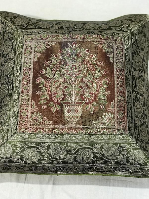 Pure Banarasi Broacde Handloom Cushion Covers (F09) - Shades Of Benares
