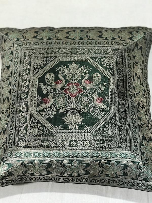 Pure Banarasi Broacde Handloom Cushion Covers (F14) - Shades Of Benares