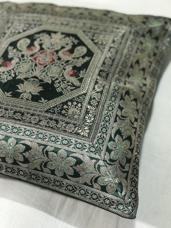 Pure Banarasi Broacde Handloom Cushion Covers (F14) - Shades Of Benares