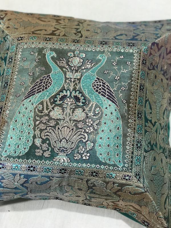 Pure Banarasi Broacde Handloom Cushion Covers (F22) - Shades Of Benares