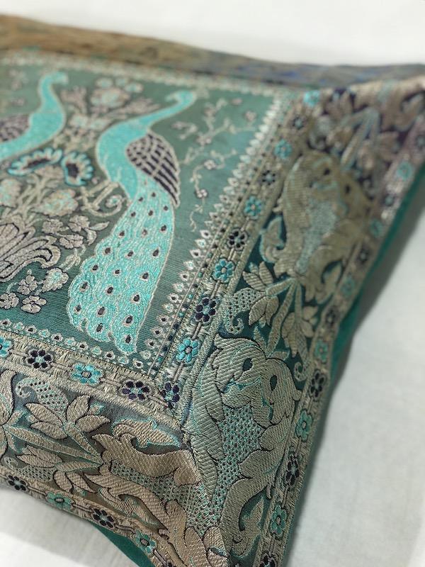 Pure Banarasi Broacde Handloom Cushion Covers (F22) - Shades Of Benares