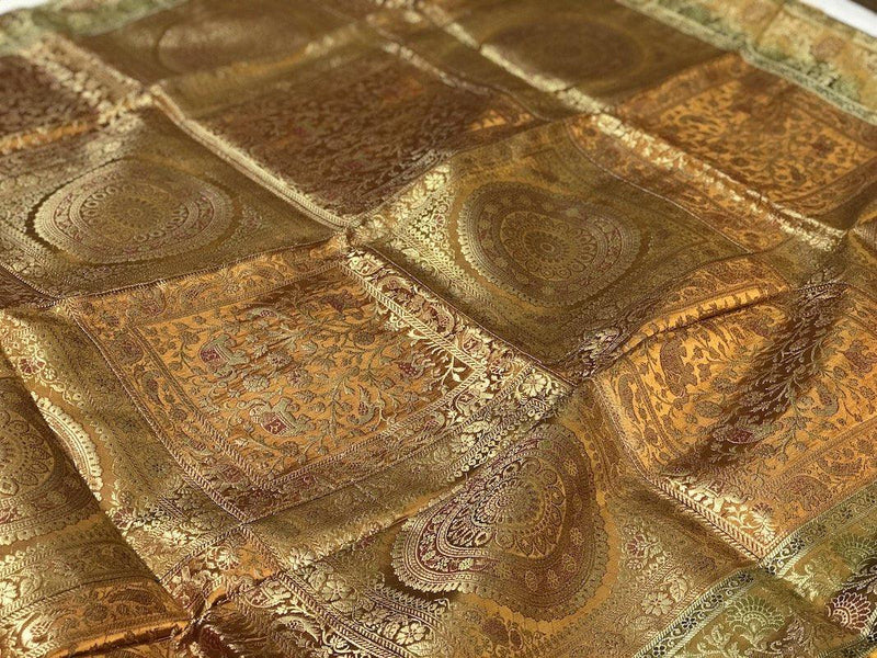 Pure Banarasi Brocade Handloom Table Cover (i01) - Shades Of Benares