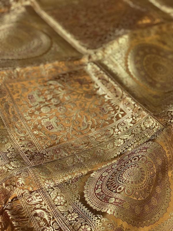 Pure Banarasi Brocade Handloom Table Cover (i01) - Shades Of Benares