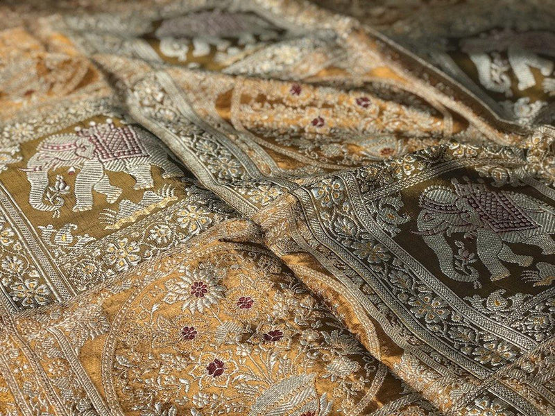 Pure Banarasi Brocade Handloom Table Cover (i04) - Shades Of Benares