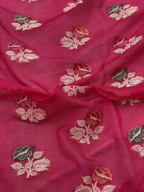 Pure Banarasi chiffon georgette Handloom Saree With Blouse Piece (J07) by Shades Of Benares - banarasi - banarasi saree shop