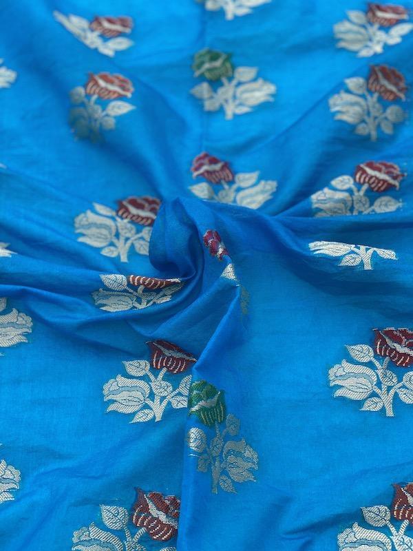 Pure Banarasi chiffon georgette Handloom Saree With Blouse Piece (J10) by Shades Of Benares - banarasi - banarasi saree shop