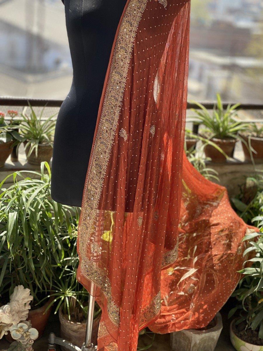 Pure Banarasi Chiffon Handloom Khaddi Dupatta (BA00) by Shades Of Benares - banarasi - banarasi saree shop