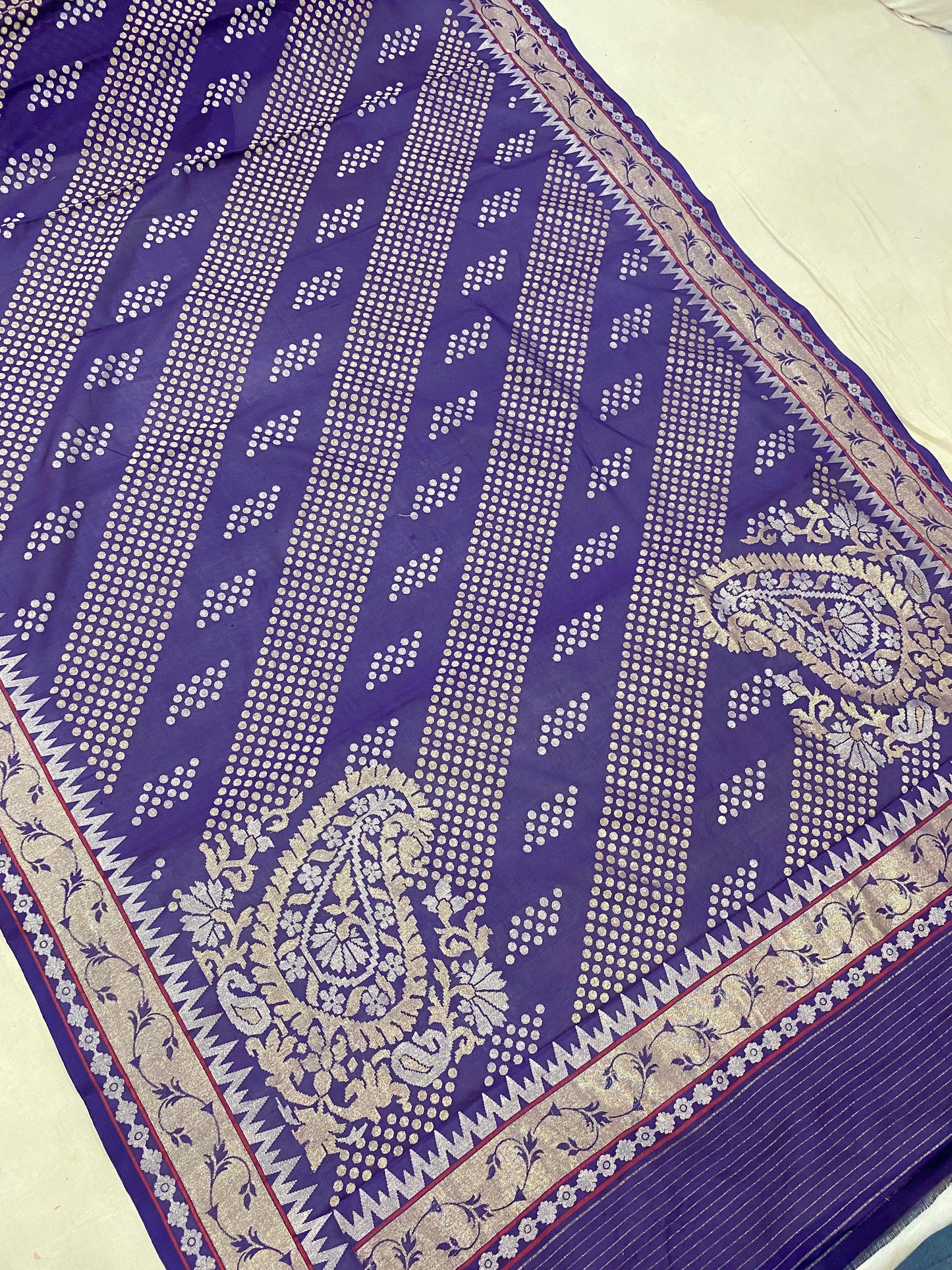 Pure Banarasi Cotton Handloom Saree Real ZariSK01IR by Shades Of Benares - banarasi - banarasi saree shop