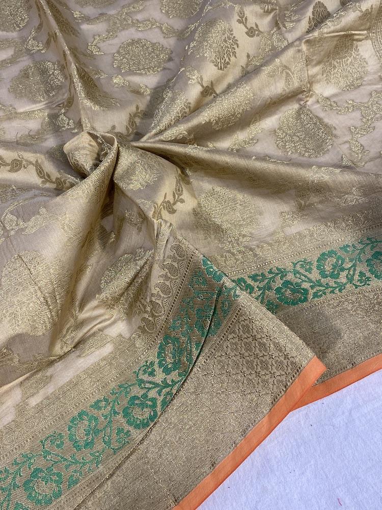 Pure Banarasi Cotton Patola Handloom Saree With Blouse Piece (DD00) - Shades Of Benares