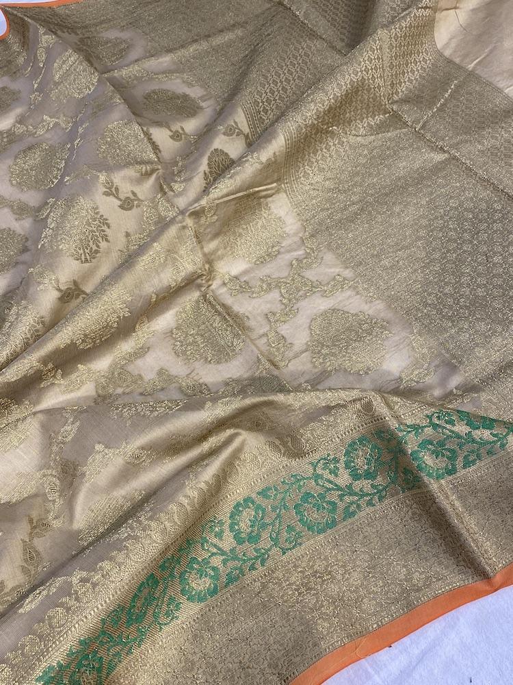 Pure Banarasi Cotton Patola Handloom Saree With Blouse Piece (DD00) by Shades Of Benares - banarasi - banarasi saree shop