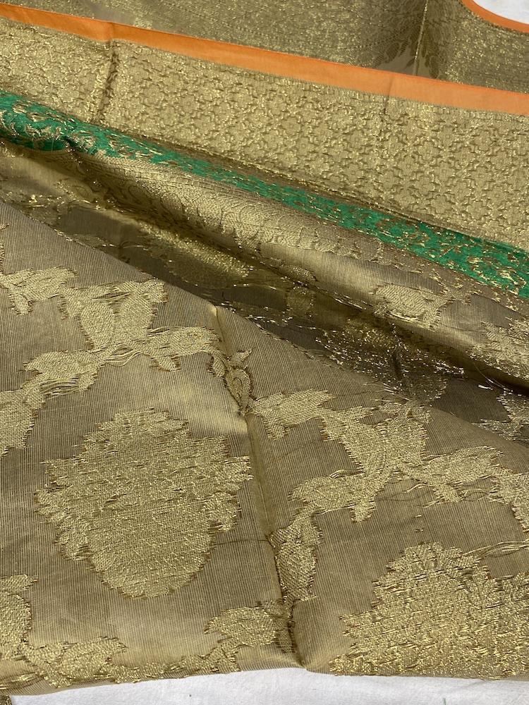 Pure Banarasi Cotton Patola Handloom Saree With Blouse Piece (DD00) by Shades Of Benares - banarasi - banarasi saree shop