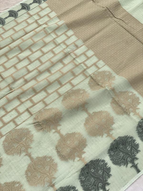 Pure Banarasi Cotton Patola Handloom Saree With Blouse Piece (ii00) by Shades Of Benares - banarasi - banarasi saree shop