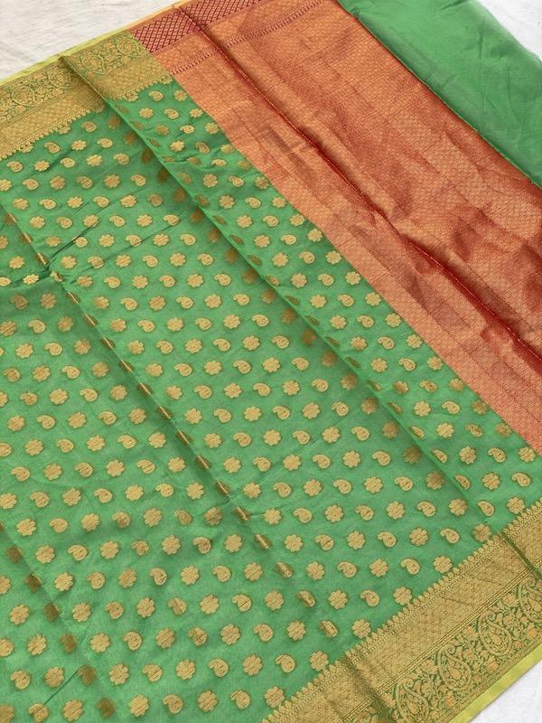 Pure Banarasi Cotton Patola Handloom Saree With Blouse Piece (jj11) by Shades Of Benares - banarasi - banarasi saree shop