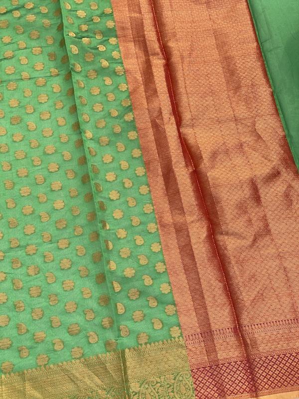 Pure Banarasi Cotton Patola Handloom Saree With Blouse Piece (jj11) by Shades Of Benares - banarasi - banarasi saree shop