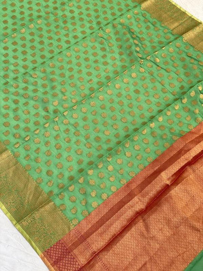 Pure Banarasi Cotton Patola Handloom Saree With Blouse Piece (jj11) by Shades Of Benares - banarasi - banarasi saree shop