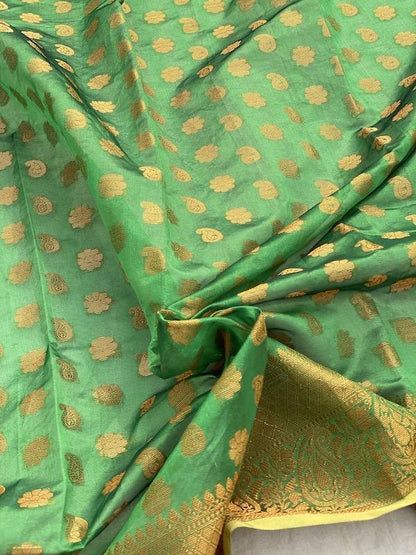 Pure Banarasi Cotton Patola Handloom Saree With Blouse Piece (jj11) by Shades Of Benares - banarasi - banarasi saree shop