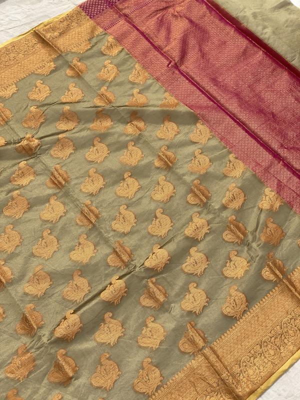 Pure Banarasi Cotton Patola Handloom Saree With Blouse Piece (jj22) by Shades Of Benares - banarasi - banarasi saree shop